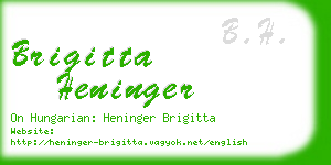 brigitta heninger business card